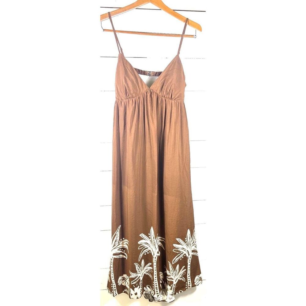 Abercrombie-fitch Women's Brown and White Dress